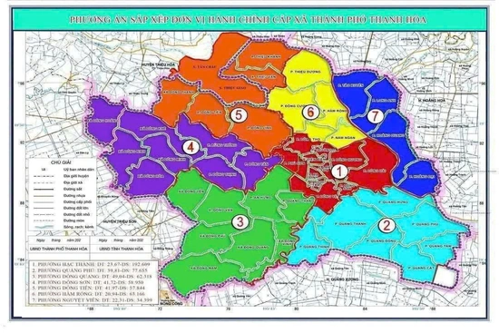 TP Thanh Hóa dự kiến tên gọi 7 đơn vị hành chính mới: Hạc Thành, Quảng Phú, Đông Sơn, Đông Quang, Đông Tiến, Hàm Rồng và Nguyệt Viên