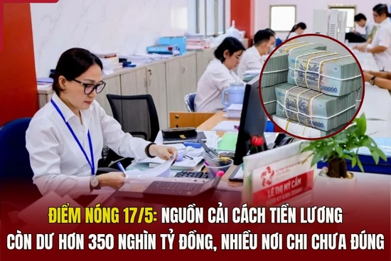 Điểm nóng 17/5: Nguồn cải cách tiền lương còn dư hơn 350 nghìn tỷ đồng, nhiều nơi chi chưa đúng