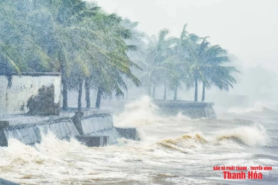 Bão số 5 giữ nguyên hướng di chuyển, vùng biển Thanh Hóa sóng cao 5-7m