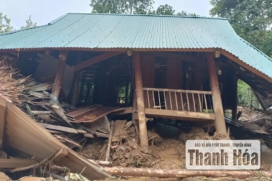 Xã Yên Nhân nhiều nhà dân bị hư hỏng, chia cắt