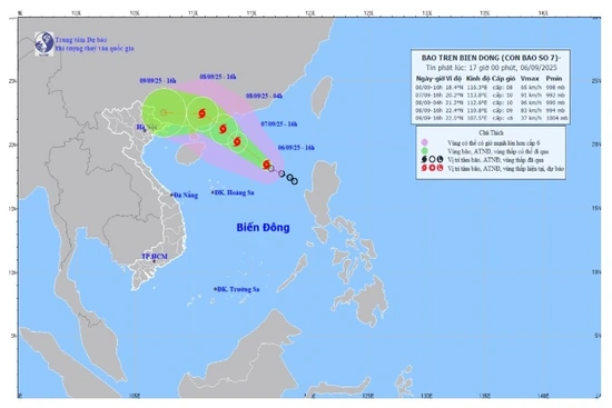 Áp thấp nhiệt đới đã mạnh lên thành bão số 7
