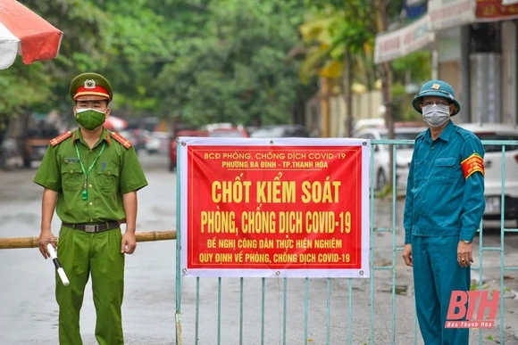 Hình ảnh các khu vực phong toả tạm thời liên quan đến bệnh nhân COVID-19 tại TP Thanh Hoá