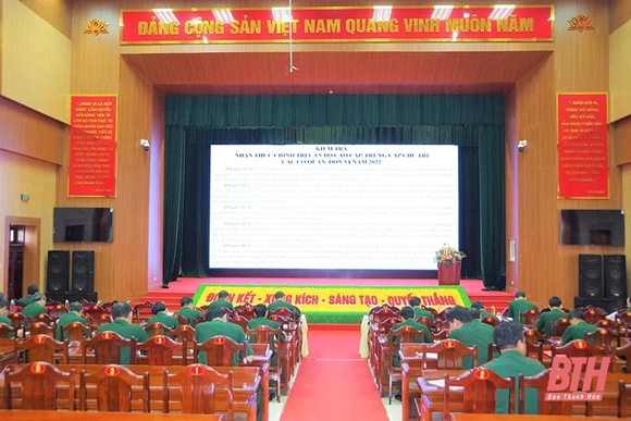 Bộ CHQS tỉnh Thanh Hoá kiểm tra nhận thức chính trị cho cán bộ cao cấp, trung cấp chủ trì cơ quan, đơn vị