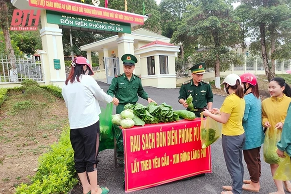 Đồn Biên phòng Pù Nhi tăng gia sản xuất, thực hành tiết kiệm theo lời dạy của Bác