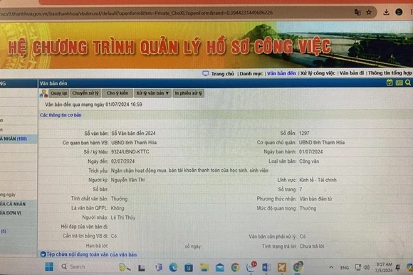 Đẩy mạnh việc xử lý văn bản, hồ sơ công việc, thủ tục hành chính trên môi trường điện tử 