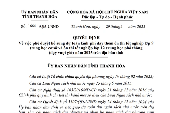 Thanh Hóa phê duyệt kinh phí dạy thêm, ôn thi cuối cấp năm 2025