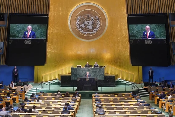 Nhiều đại biểu rời hội trường khi Thủ tướng Israel phát biểu tại Đại hội đồng LHQ