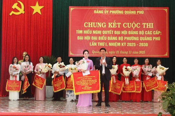 Phường Quảng Phú tổ chức chung kết cuộc thi tìm hiểu nghị quyết đại hội đảng các cấp