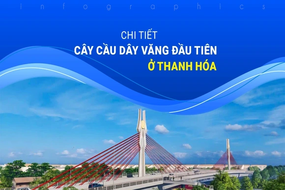 [Infographics] Chi tiết cây cầu dây văng đầu tiên ở Thanh Hóa