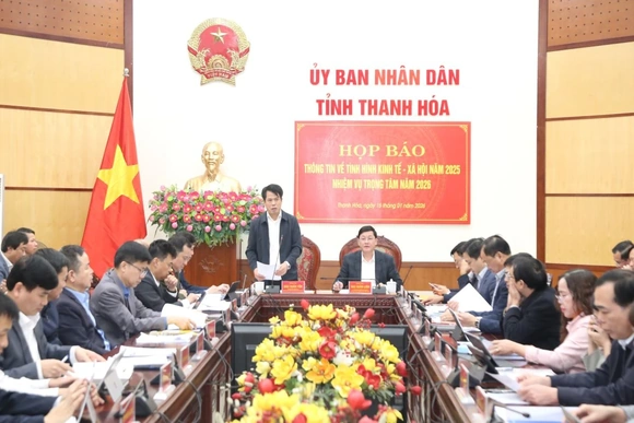 UBND tỉnh Thanh Hóa họp báo thông tin tình hình kinh tế - xã hội năm 2025