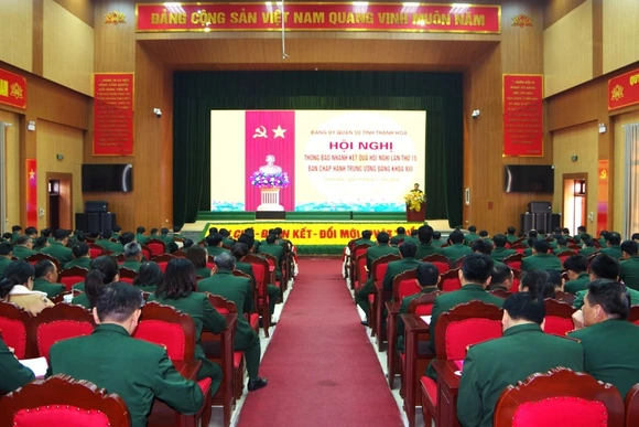 Đảng ủy Quân sự tỉnh thông báo nhanh kết quả Hội nghị lần thứ 15 Ban Chấp hành Trung ương Đảng khóa XIII