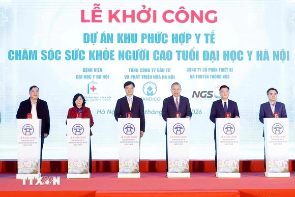 Tổng Bí thư dự Lễ khởi công dự án phức hợp y tế chăm sóc sức khỏe người cao tuổi
