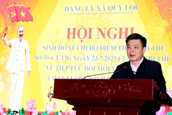 Xã Quý Lộc tổ chức sinh hoạt chi bộ điểm theo Chỉ thị 50-CT/TW