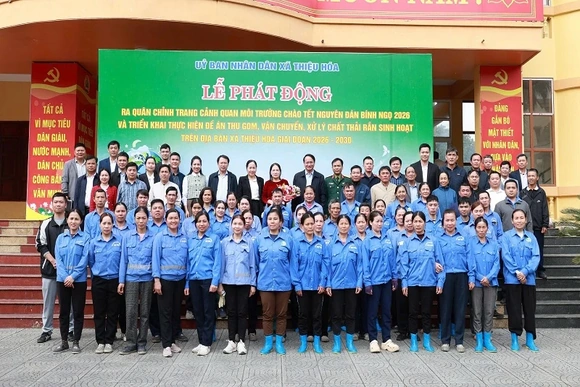 Xã Thiệu Hóa ra quân chỉnh trang môi trường, tạo diện mạo mới đón Xuân Bính Ngọ 2026