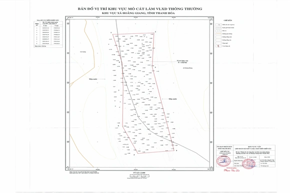 Công ty được lựa chọn để&nbsp;xem xét cấp giấy phép thăm dò khoáng sản tại mỏ cát xã Hoằng Giang