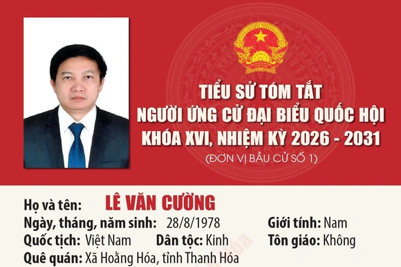[Infographics] Tiểu sử ứng cử viên Đại biểu Quốc hội khóa XVI Lê Văn Cường