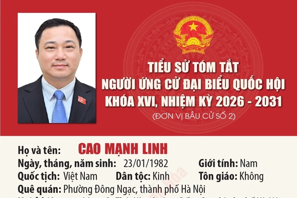 [Infographics] Tiểu sử ứng cử viên Đại biểu Quốc hội khóa XVI Cao Mạnh Linh