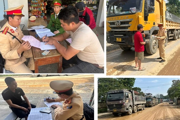 Xử phạt 4 trường hợp điều khiển phương tiện làm rơi vãi bùn đất trên tuyến QL 1A