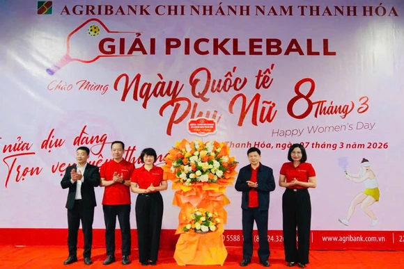 Agribank Nam Thanh Hoá tổ chức Giải Pickleball chào mừng Ngày Quốc tế Phụ nữ 8/3
