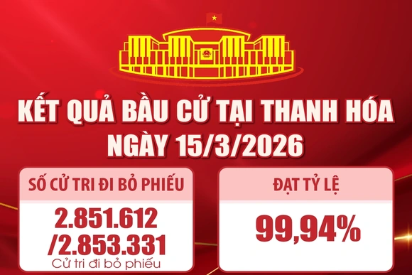 [Infographics] Kết quả bầu cử tại Thanh Hóa ngày 15/3/2026
