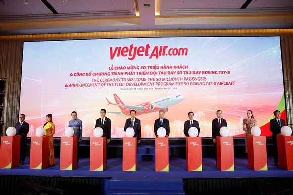 Vietjet chào mừng 50 triệu lượt khách Việt Nam – Thái Lan, mở ra giai đoạn phát triển mới với đội bay Boeing thế hệ mới