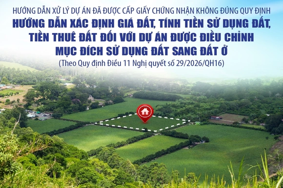 Hướng dẫn xác định giá đất, tính tiền sử dụng đất, tiền thuê đất đối với dự án được điều chỉnh mục đích sử dụng đất sang đất ở