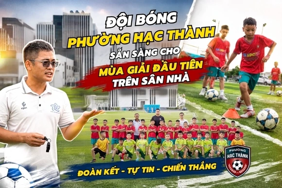 Đội bóng phường Hạc Thành sẵn sàng cho mùa giải đầu tiên trên sân nhà