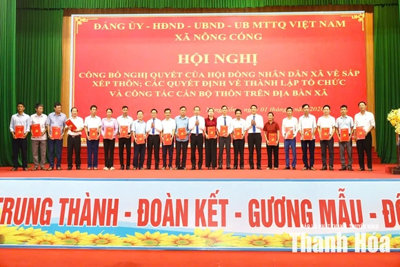 Xã Nông Cống kiện toàn các tổ chức sau sắp xếp thôn