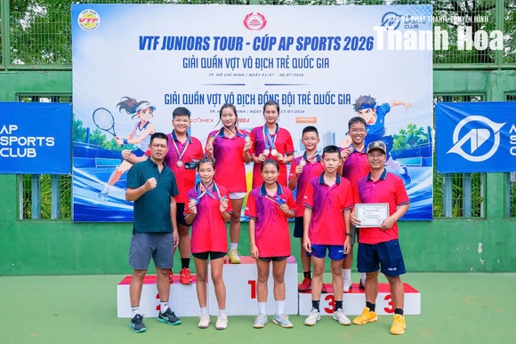 Quần vợt trẻ Thanh Hóa giành 5 huy chương tại Giải Vô địch trẻ Quốc gia 2026