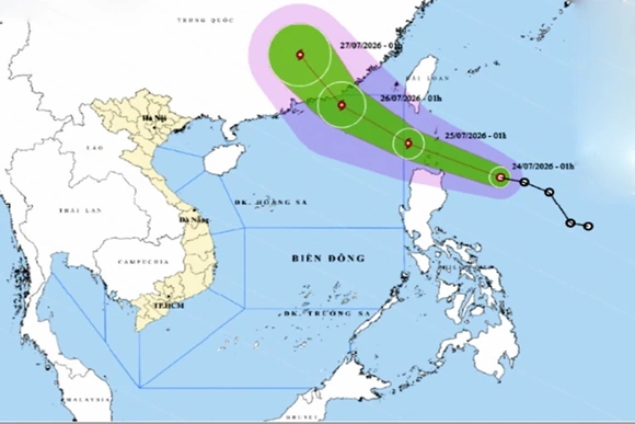 Thời tiết ngày 24/7: Áp thấp nhiệt đới có khả năng mạnh lên, Bắc Bộ mưa to