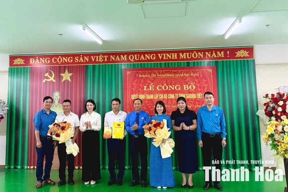 Thành lập chi bộ đầu tiên trong doanh nghiệp FDI trực thuộc Đảng ủy phường Quảng Phú