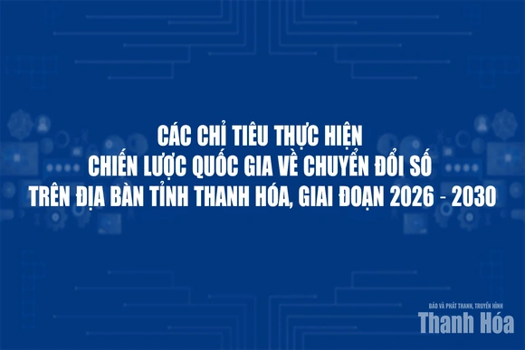 Các chỉ tiêu thực hiện Chiến lược quốc gia về chuyển đổi số trên địa bàn tỉnh Thanh Hóa, giai đoạn 2026 - 2030