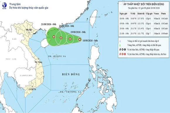 Hình thành áp thấp nhiệt đới trên Biển Đông