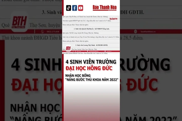 Trường Đại học Hồng Đức: Lại có 4 sinh viên nhận học bổng | Báo Thanh Hóa