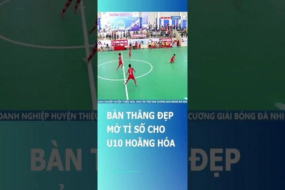 Bàn thắng mở tỉ số cho U10 Hoằng Hóa - Giải Bóng đá Nhi đồng Cúp Báo Thanh Hóa lần thứ II - năm 2023
