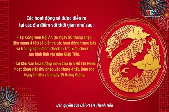 UBND thành phố Thanh Hóa ban hành kế hoạch tổ chức các hoạt động mừng Đảng, mừng xuân Giáp Thìn 2024