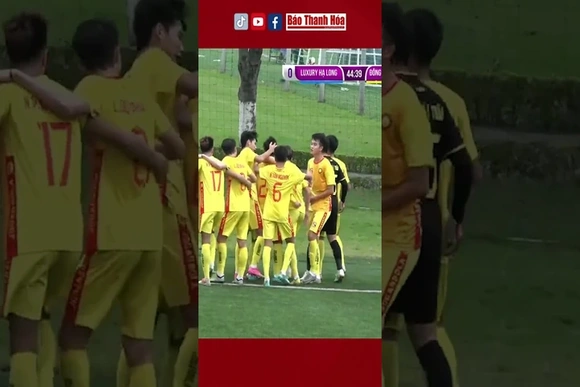Siêu phẩm sút phạt của Ngọc Cường, mở tỉ số cho U19 ĐATH trước U19 Hạ Long #dongathanhhoa #U19QG