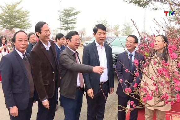 Khai mạc Hội chợ hoa đào Triệu Sơn 2024