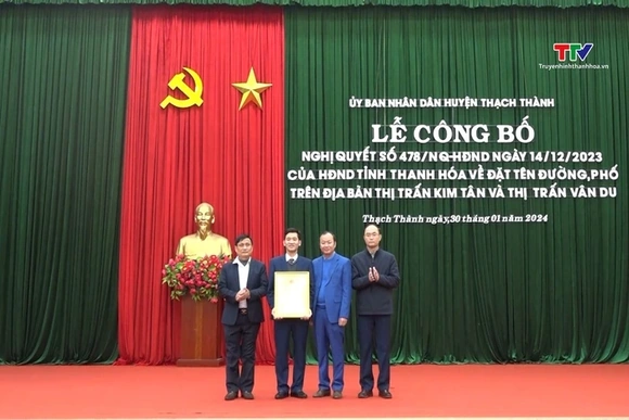 Huyện Thạch Thành công bố Nghị quyết của Hội đồng Nhân dân tỉnh về việc đặt tên đường, phố trên địa 
