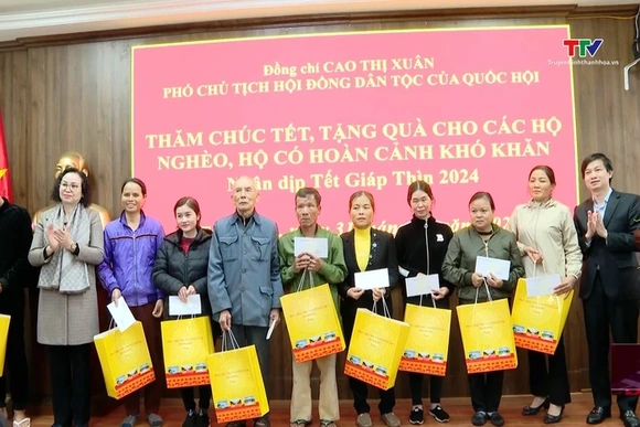 Phó Chủ tịch Hội đồng dân tộc của Quốc hội thăm, tặng quà Tết tại huyện Thiệu Hoá, Triệu Sơn