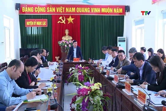 Đồng chí Phó Bí thư Thường trực Tỉnh uỷ Lại Thế Nguyên làm việc tại huyện Ngọc Lặc