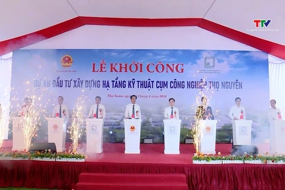 Khởi công dự án đầu tư xây dựng hạ tầng kỹ thuật cụm công nghiệp Thọ Nguyên