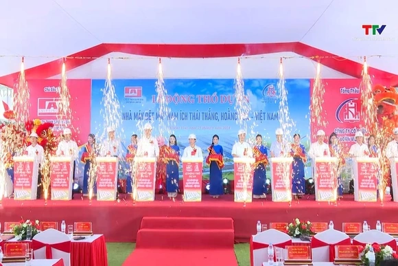 Động thổ dự án Nhà máy dệt may Nam Ích Thái Thắng, huyện Hoằng Hóa