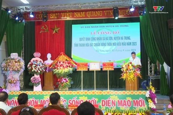 Xã Hà Sơn, huyện Hà Trung đạt chuẩn nông thôn mới kiểu mẫu
