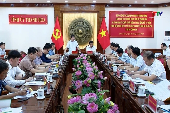 Thường trực Tỉnh uỷ làm việc với  Ban Kinh tế Trung ương