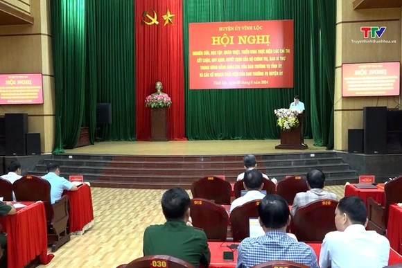 Huyện Vĩnh Lộc nghiên cứu, học tập triển khai các Chỉ thị, kết luận, quy định, quyết định của Trung 