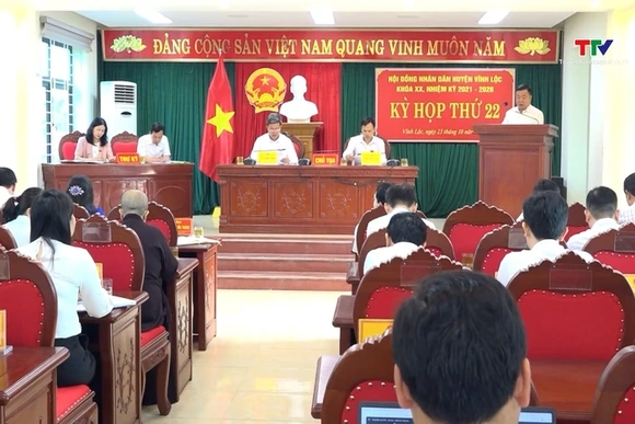 Hội đồng Nhân dân huyện Vĩnh Lộc khóa XX tổ chức kỳ họp thứ 22