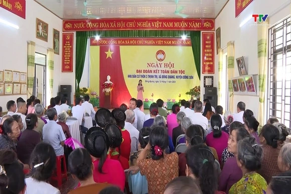 Ngày hội Đại đoàn kết toàn dân tộc tại khu dân cư thôn 3, Thịnh Trị, xã Đông Quang, huyện Đông Sơn