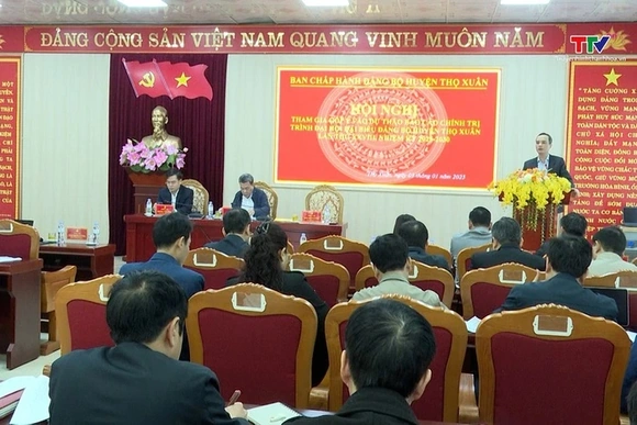 Hội nghị xin ý kiến góp ý vào Dự thảo Báo cáo Chính trị Đại hội Đại biểu Đảng bộ huyện Thọ Xuân lần 