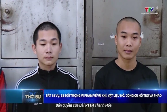 Bắt 18 vụ, 38 đối tượng vi phạm về vũ khí, vật liệu nổ, công cụ hỗ trợ và pháo